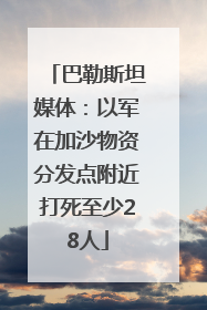 巴勒斯坦媒体：以军在加沙物资分发点附近打死至少28人