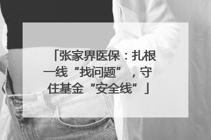 张家界医保：扎根一线“找问题”，守住基金“安全线”