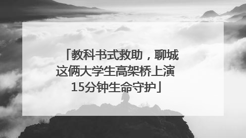 教科书式救助，聊城这俩大学生高架桥上演15分钟生命守护