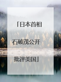 日本首相石破茂公开批评美国