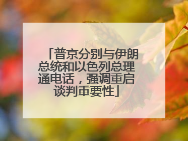 普京分别与伊朗总统和以色列总理通电话，强调重启谈判重要性