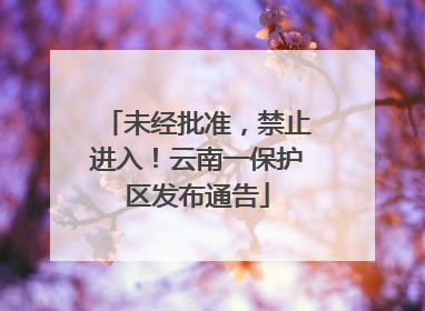 未经批准，禁止进入！云南一保护区发布通告