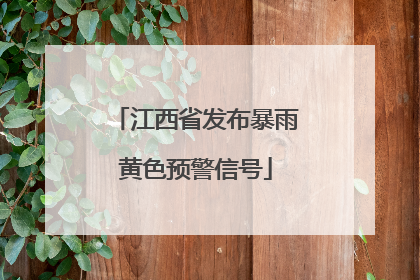 江西省发布暴雨黄色预警信号