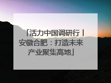 活力中国调研行丨安徽合肥：打造未来产业聚集高地