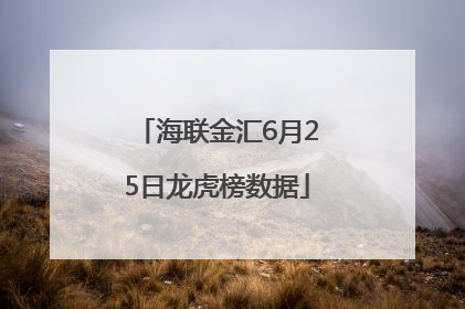 海联金汇6月25日龙虎榜数据