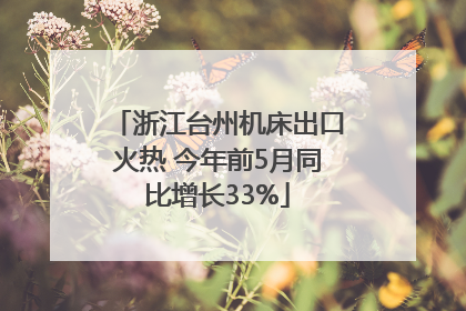 浙江台州机床出口火热 今年前5月同比增长33%