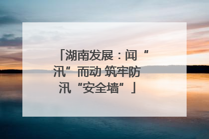 湖南发展：闻“汛”而动 筑牢防汛“安全墙”