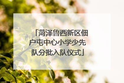 菏泽鲁西新区佃户屯中心小学少先队分批入队仪式