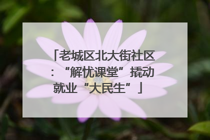 老城区北大街社区：“解忧课堂”撬动就业“大民生”
