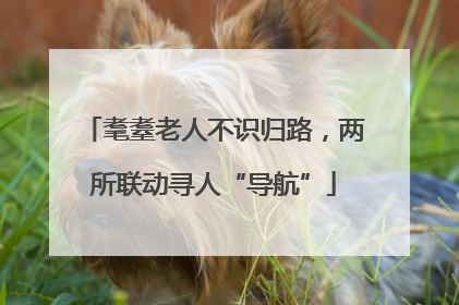 耄耋老人不识归路，两所联动寻人“导航”