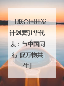 联合国开发计划署驻华代表：与中国同行 促万物共生