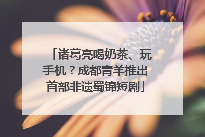 诸葛亮喝奶茶、玩手机？成都青羊推出首部非遗蜀锦短剧