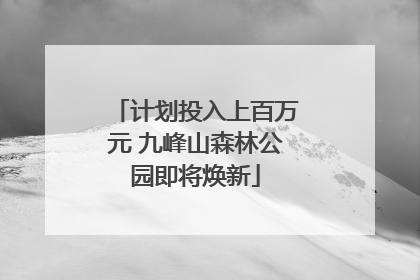 计划投入上百万元 九峰山森林公园即将焕新