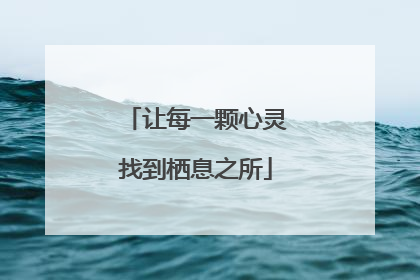 让每一颗心灵找到栖息之所