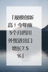 规模创新高！今年前5个月四川外贸进出口增长7.5%