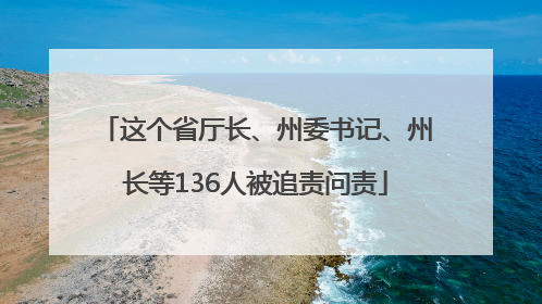 这个省厅长、州委书记、州长等136人被追责问责