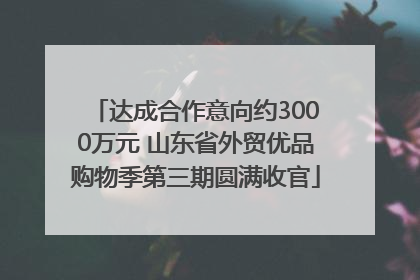 达成合作意向约3000万元 山东省外贸优品购物季第三期圆满收官