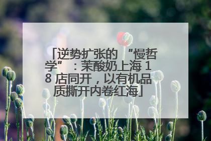 逆势扩张的 “慢哲学”：茉酸奶上海 18 店同开，以有机品质撕开内卷红海