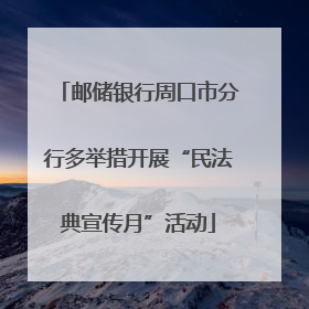 邮储银行周口市分行多举措开展“民法典宣传月”活动