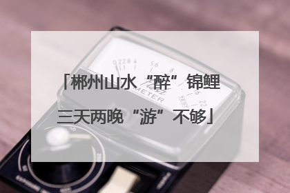 郴州山水“醉”锦鲤 三天两晚“游”不够