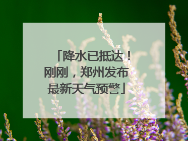 降水已抵达！刚刚，郑州发布最新天气预警