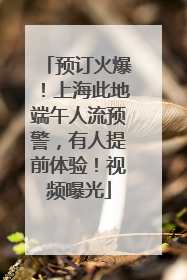 预订火爆！上海此地端午人流预警，有人提前体验！视频曝光