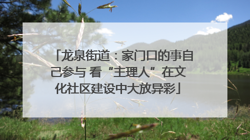 龙泉街道：家门口的事自己参与 看“主理人”在文化社区建设中大放异彩