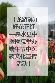龙游涟江·好花正红—惠水县中医医院举办端午节中医药文化宣传活动