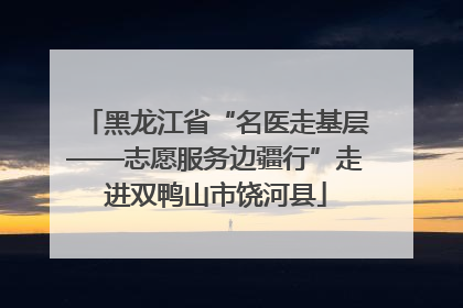 黑龙江省“名医走基层——志愿服务边疆行”走进双鸭山市饶河县