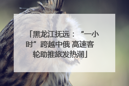 黑龙江抚远：“一小时”跨越中俄 高速客轮助推旅发热潮