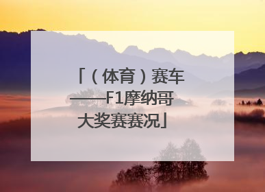 （体育）赛车——F1摩纳哥大奖赛赛况