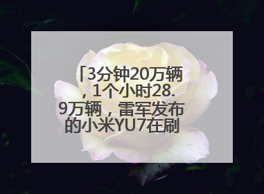 3分钟20万辆，1个小时28.9万辆，雷军发布的小米YU7在刷新汽车界记录？