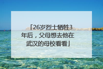 26岁烈士牺牲3年后，父母想去他在武汉的母校看看