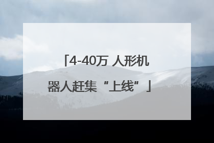 4-40万 人形机器人赶集“上线”